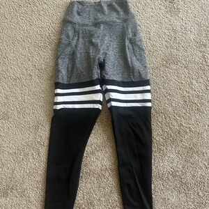 Bombshell Gray and Black Striped Sock Leggings